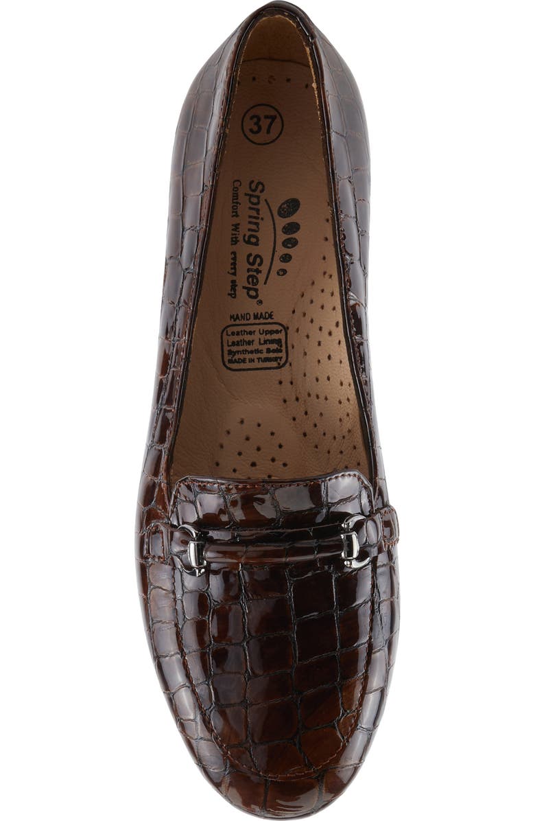 Spring Step Enda Croc Embossed Heel Loafer, Alternate, color, Brown Croco Patent