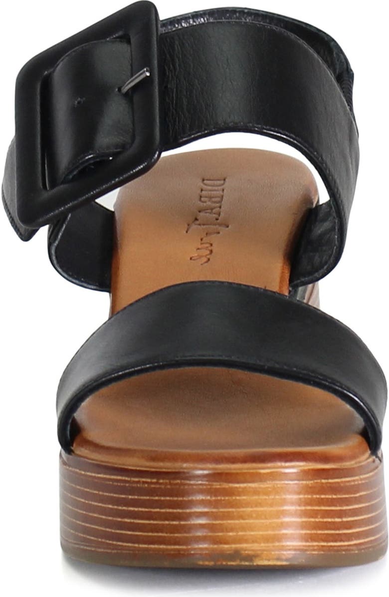 DibaTrue SEEN IT ALL Leather Double Strap, Slingback Wedge, Alternate, color, Black