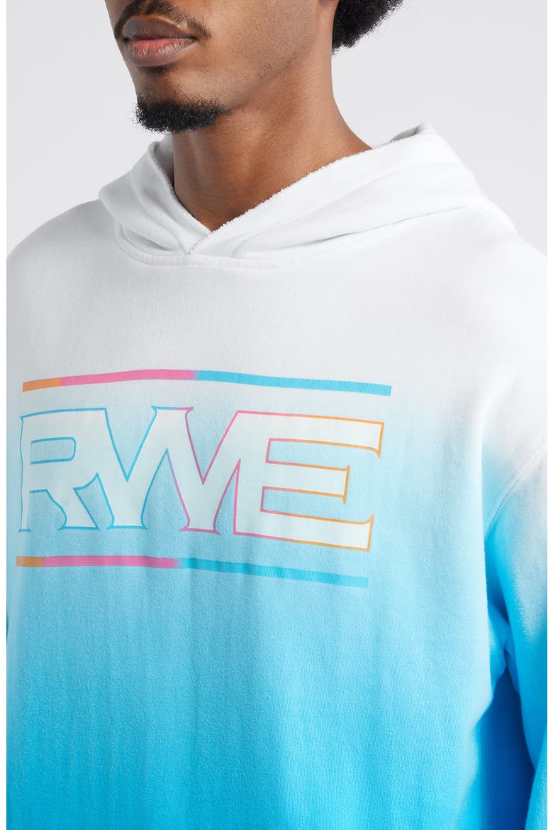 Raw Edge Graphic Dip Dye Hoodie, Alternate, color, BLUE