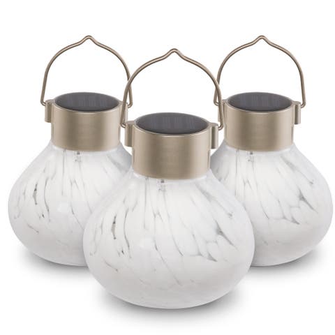 Solar Tea Lantern Handblown Glass 3-pack