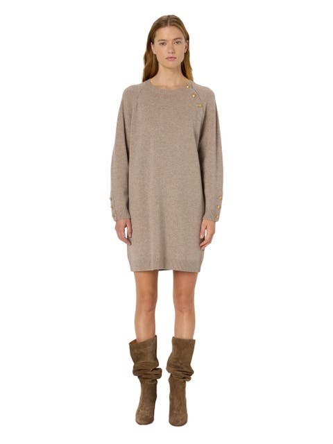 Loma Button-Shoulder Knitted Dress