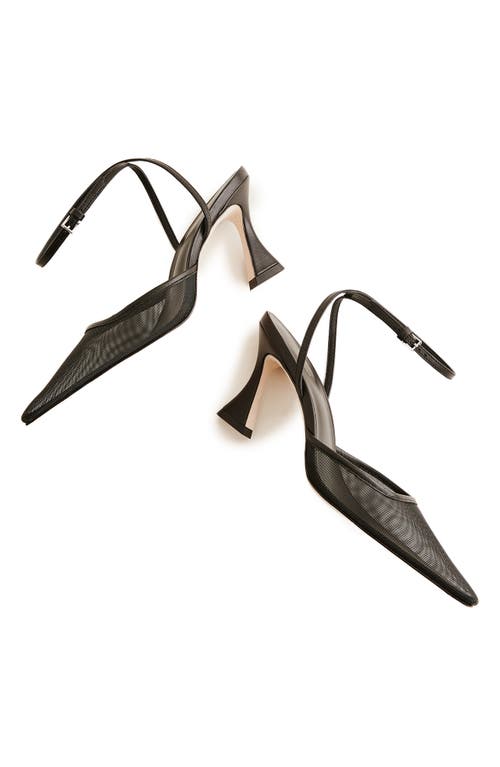 Reformation Natasha Ankle Strap Mesh Pump In Black Mesh