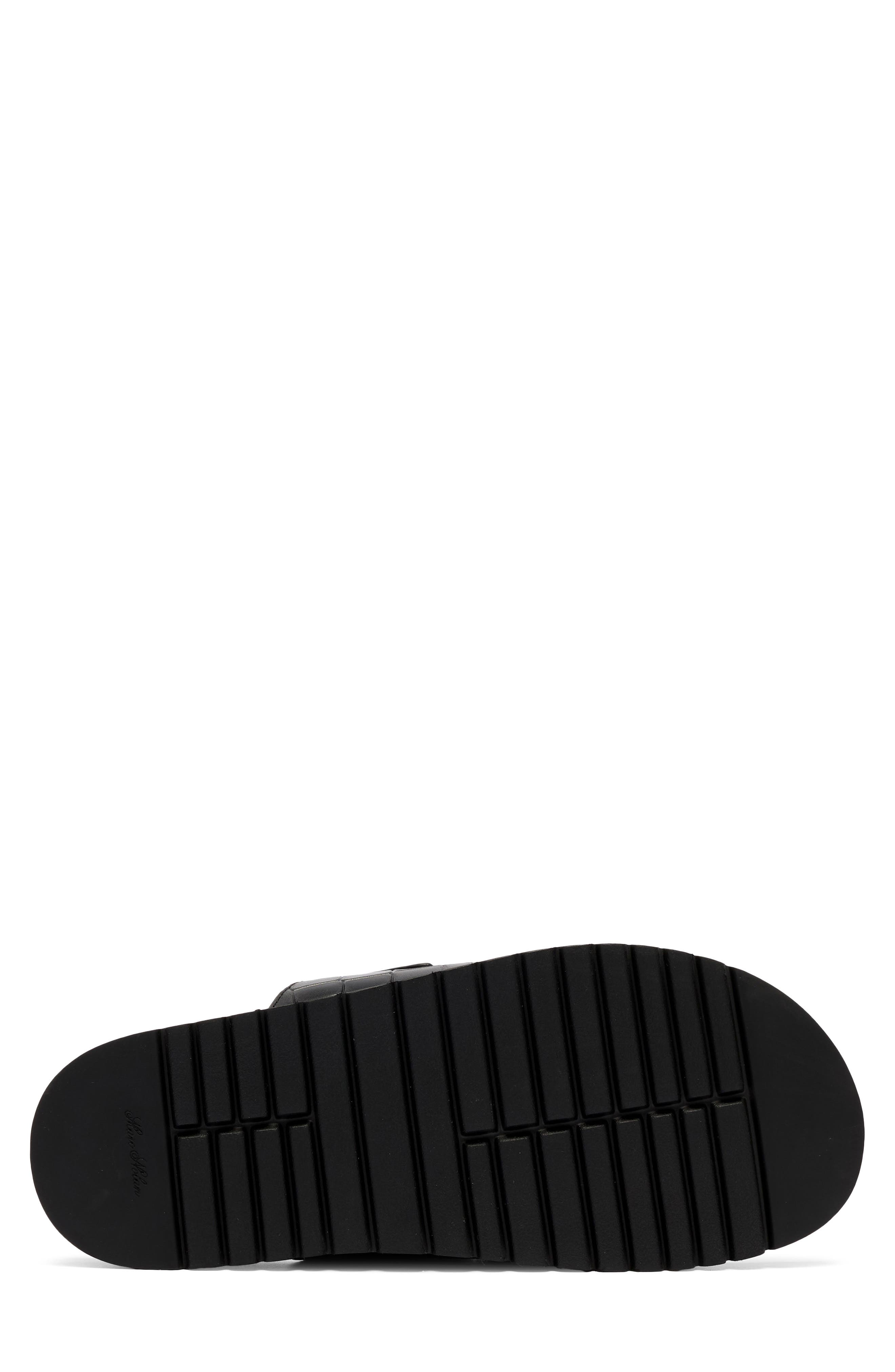 MARC NOLAN Monaco Croc Embossed Leather Slide Sandal, Alternate, color, Black Croc