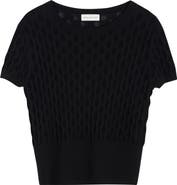 Dries Van Noten Target Short Sleeve Merino Wool Sweater