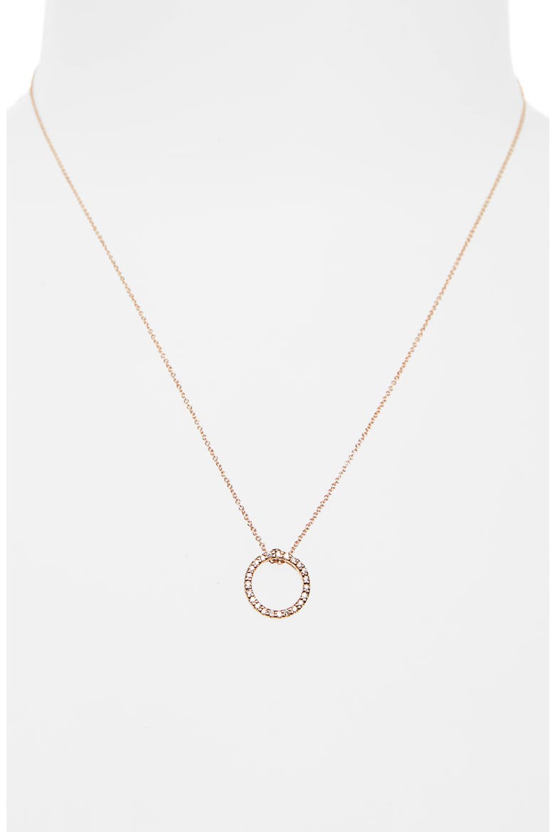 Diamond Circle Pendant Necklace, Alternate, color, ROSE GOLD