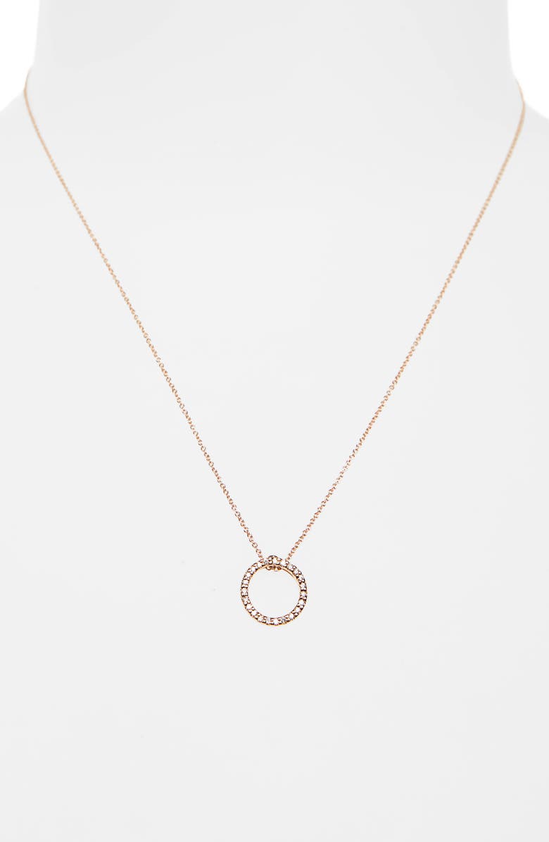 Roberto Coin Diamond Circle Pendant Necklace, Alternate, color, Rose Gold