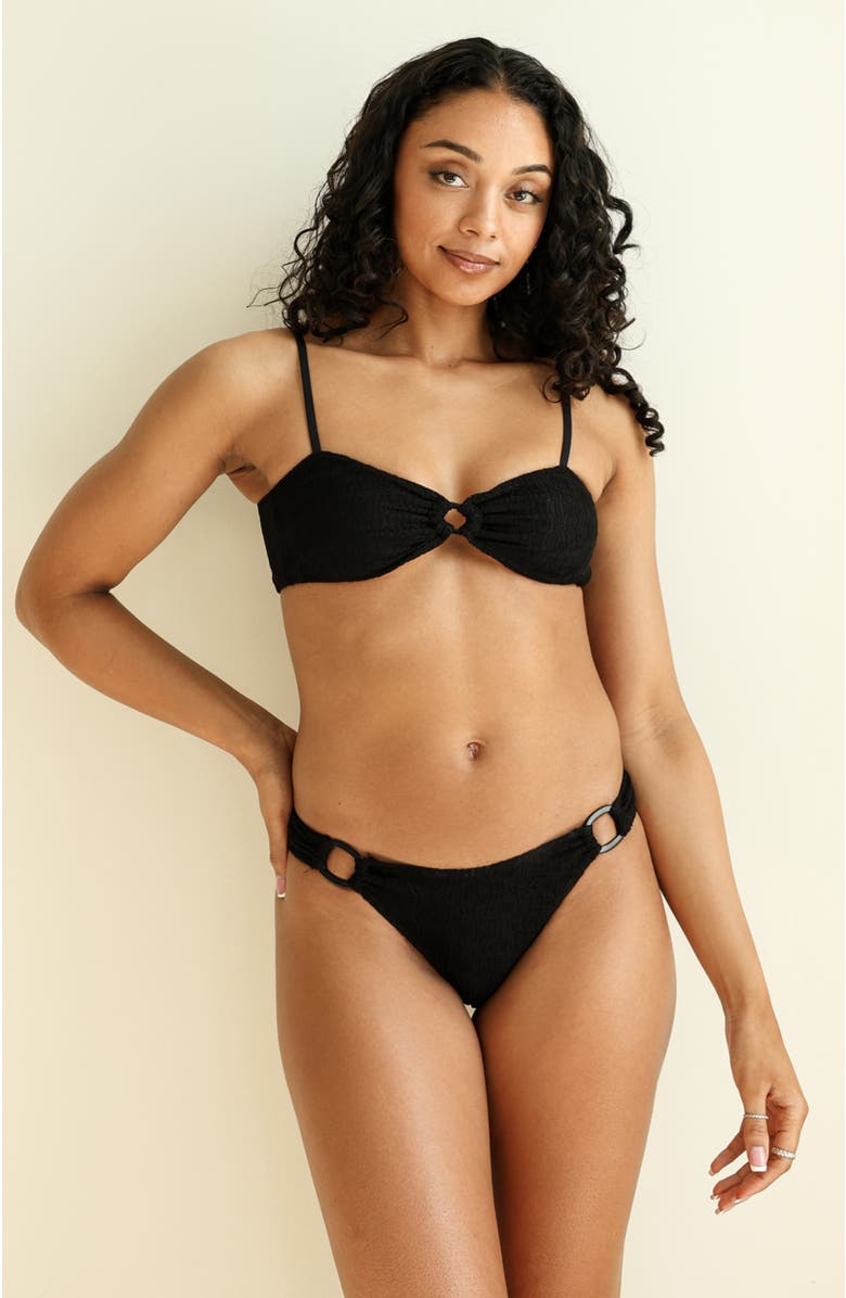 Dippin Daisys All My Love Bandeau Bikini Top, Main, color, Lace Black