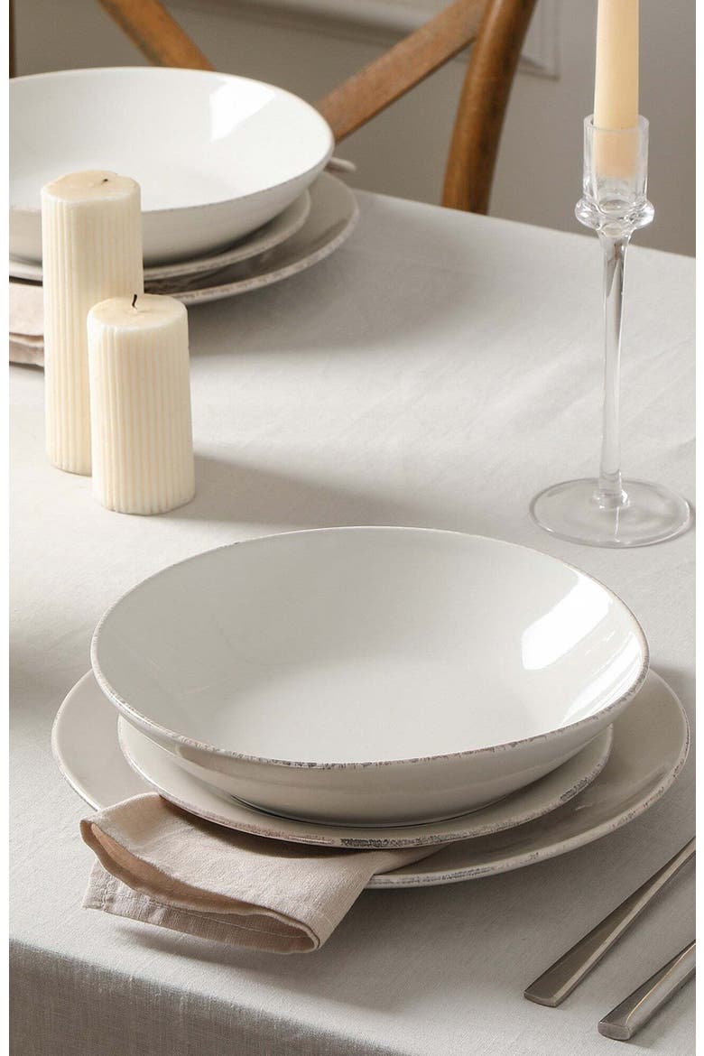 Essence Stoneware 12-Piece Dinnerware Set, Alternate, color, White