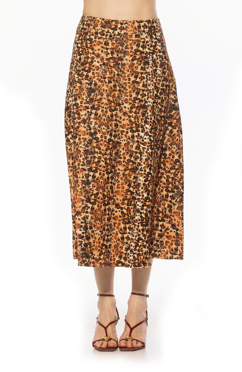 Alexia Admor Esres Flared Midi Skirt, Main, color, Leopard