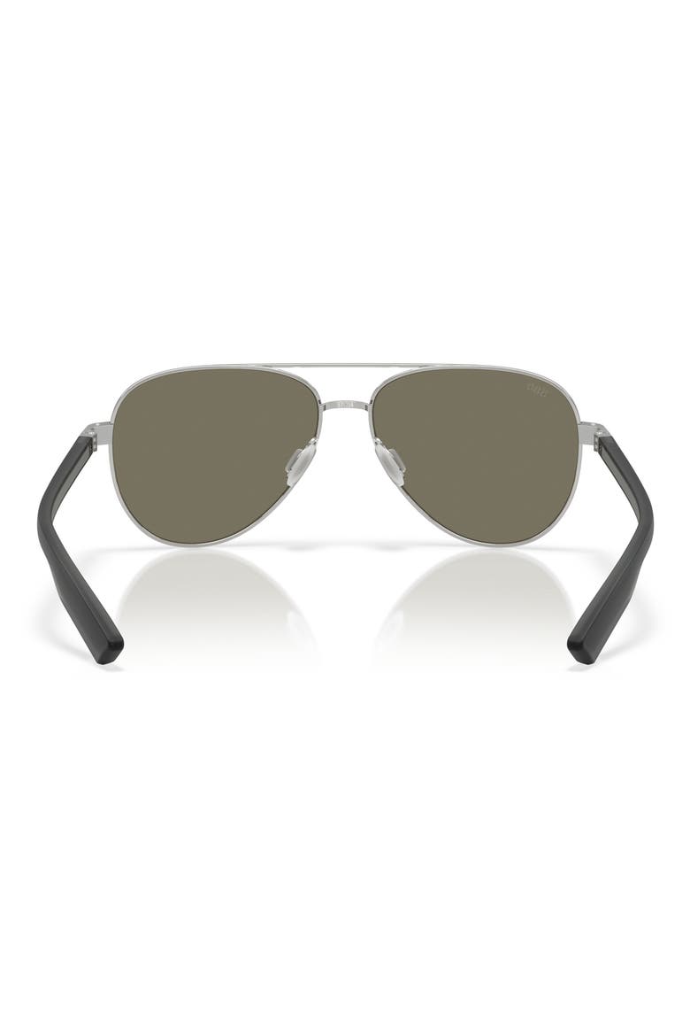 57mm Polarized Pilot Sunglasses, Alternate, color, SILVER/ BLUE MIRROR 580G