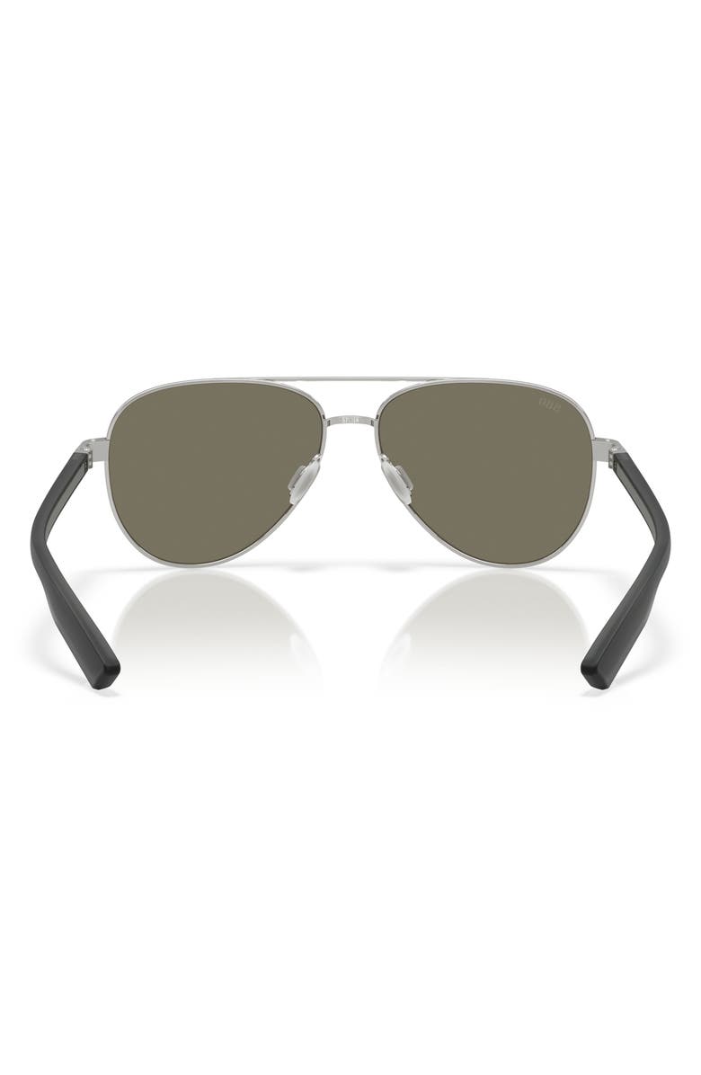 Costa Del Mar 57mm Polarized Pilot Sunglasses, Alternate, color, Silver/ Blue Mirror 580G