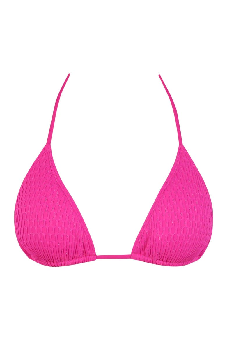 Tiana Triangle Bikini Swimsuit Top, Alternate, color, PINK DIAMOND LUREX