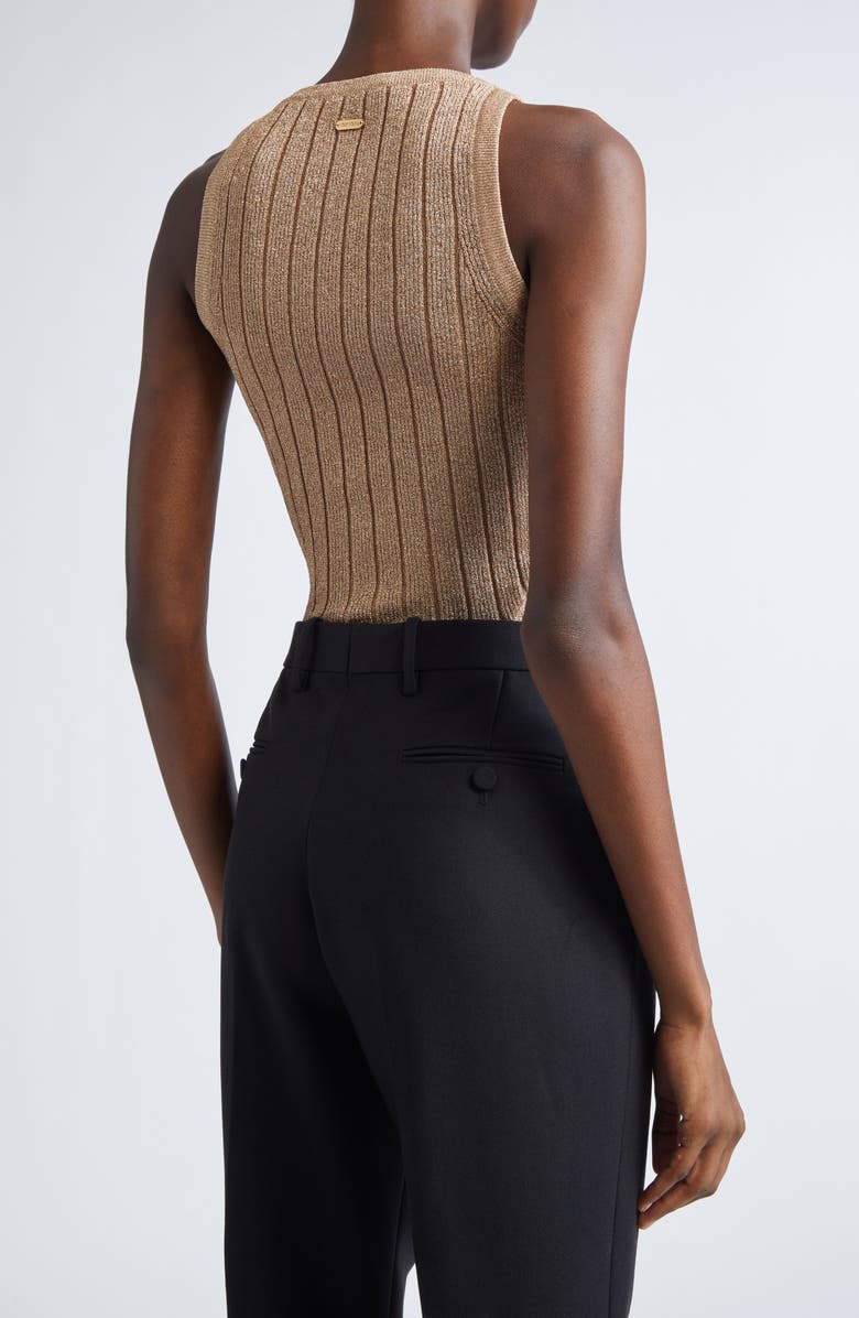 TOM FORD Metallic Rib Tank Top, Alternate, color, Jb212 Beige Pink