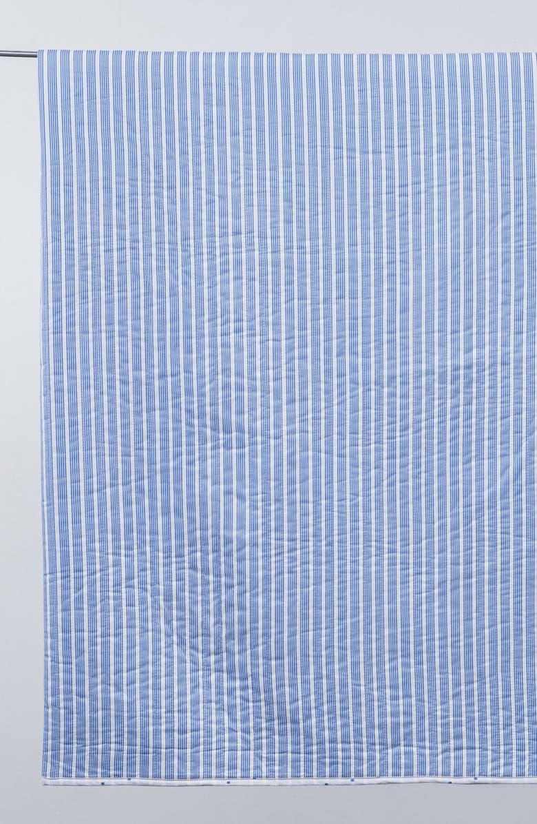 Woven & Weft Stripe Quilt & Sham Set, Alternate, color, Blue