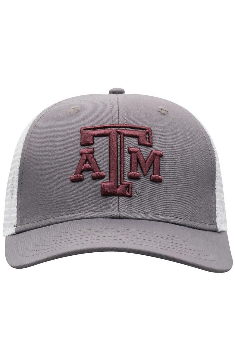 TOP OF THE WORLD Men's Top of the World  Gray/White Texas A&M Aggies Victory Adjustable Hat, Alternate, color, 