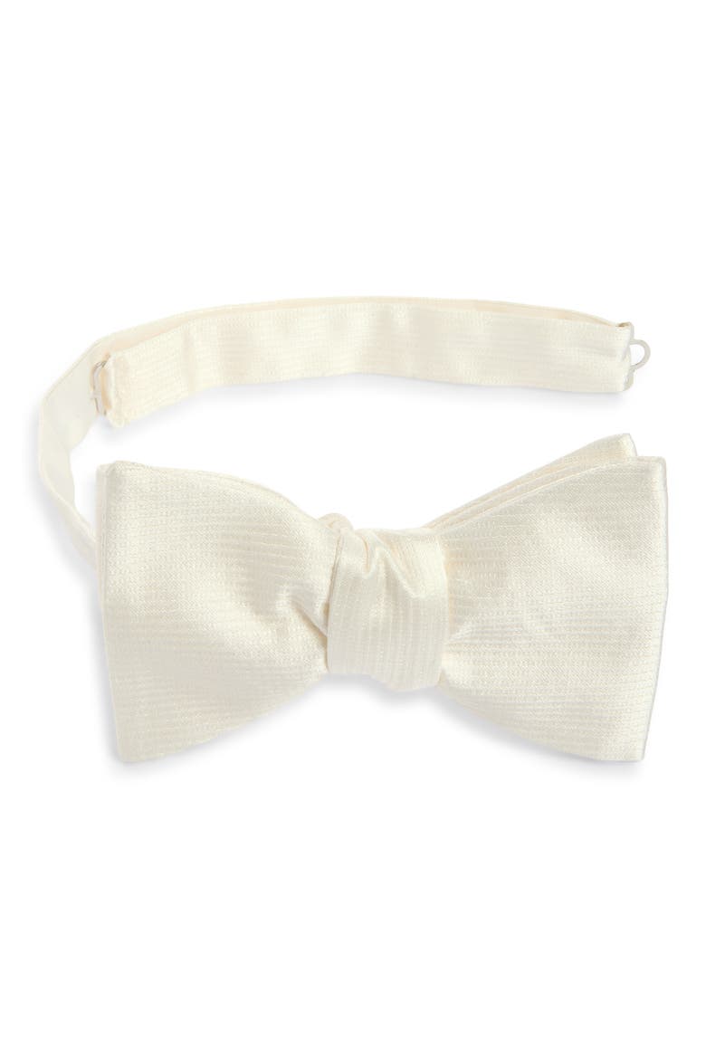 Silk Blend Bow Tie, Main, color, WHITE