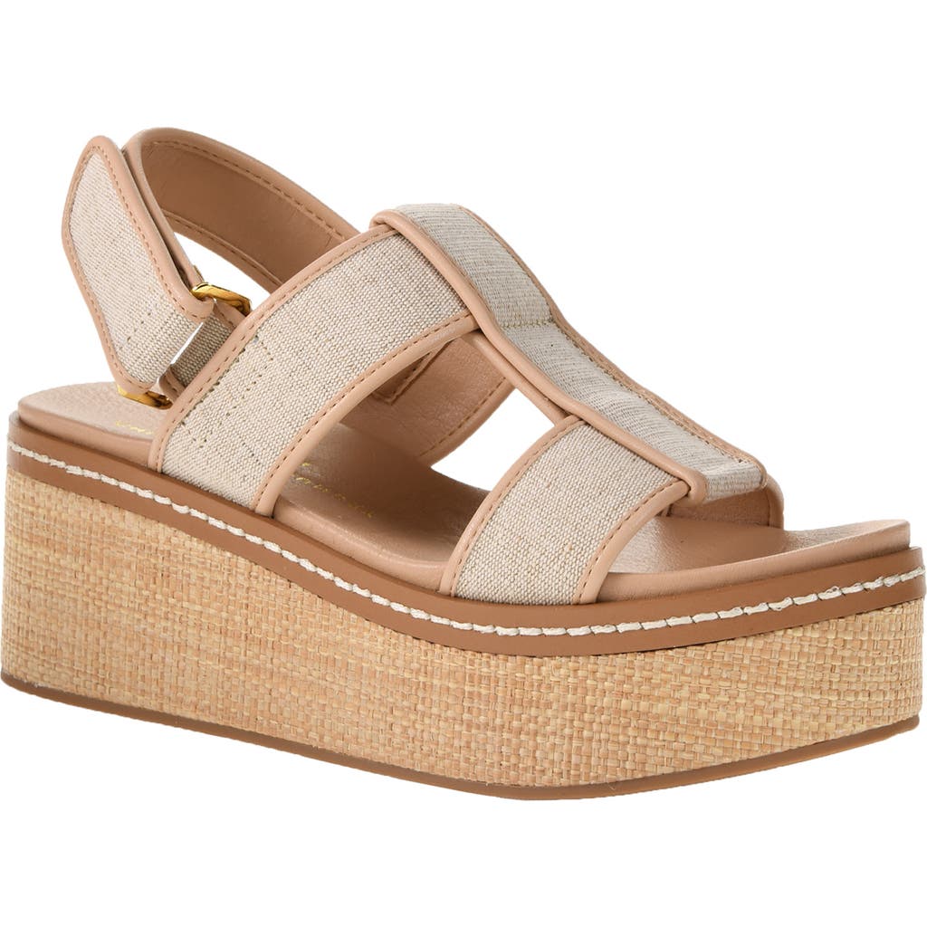 Chinese Laundry Swell Raffia Platform Wedge Sandal In Natural