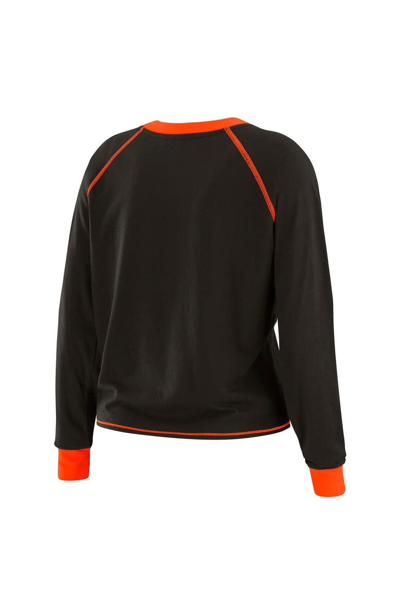 WEAR by Erin Andrews Women's WEAR by Erin Andrews Black/Orange Cincinnati Bengals Tie-Front Long Sleeve Top, Alternate, color, Black