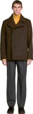 SANDRO Double-breasted wool pea coat