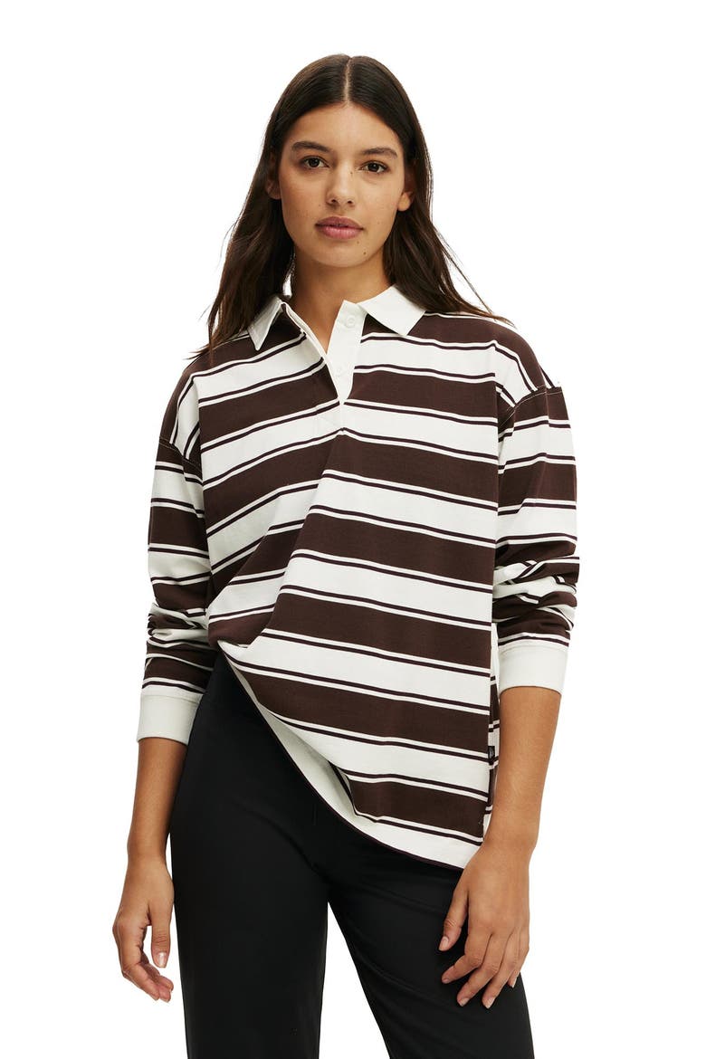 Women's Active Rugby Jersey, Main, color, Coconut Milk Ruby Stripe