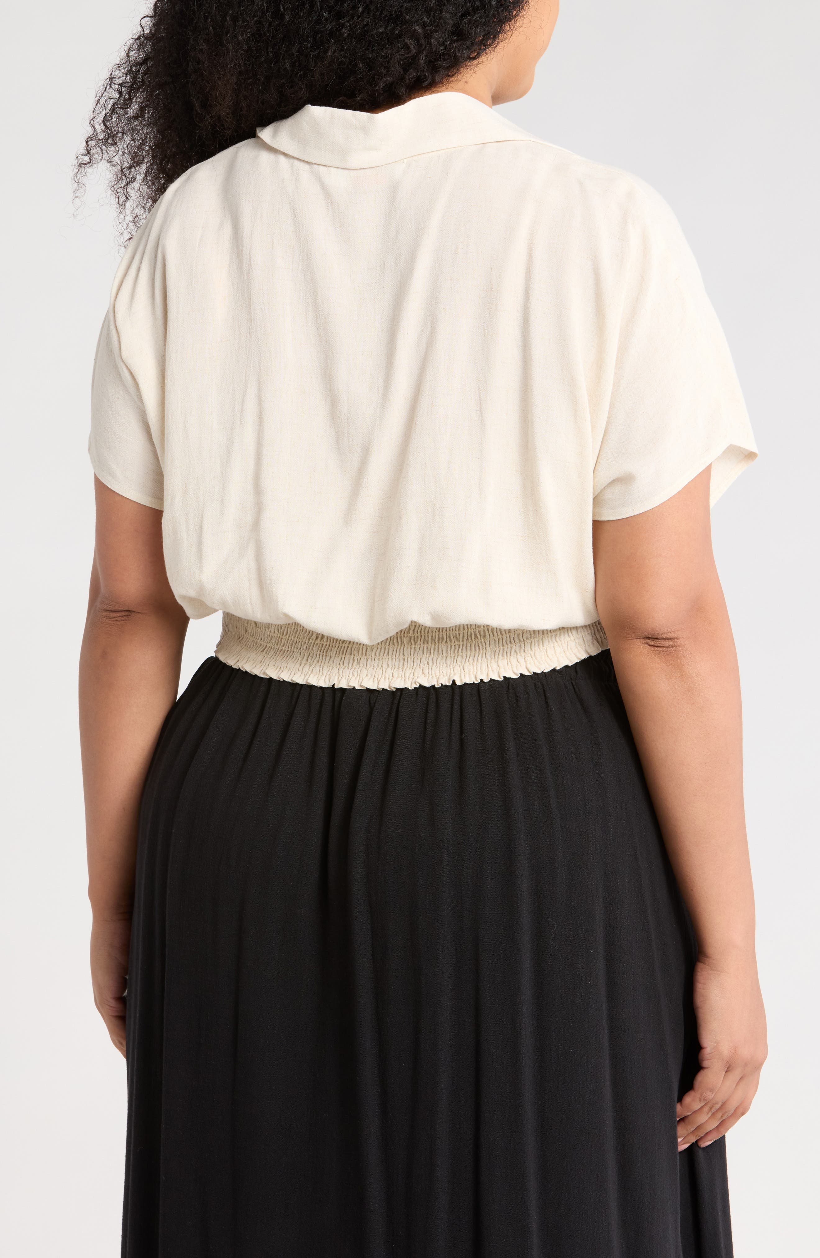 Collared Short Sleeve Crop Top - image 2