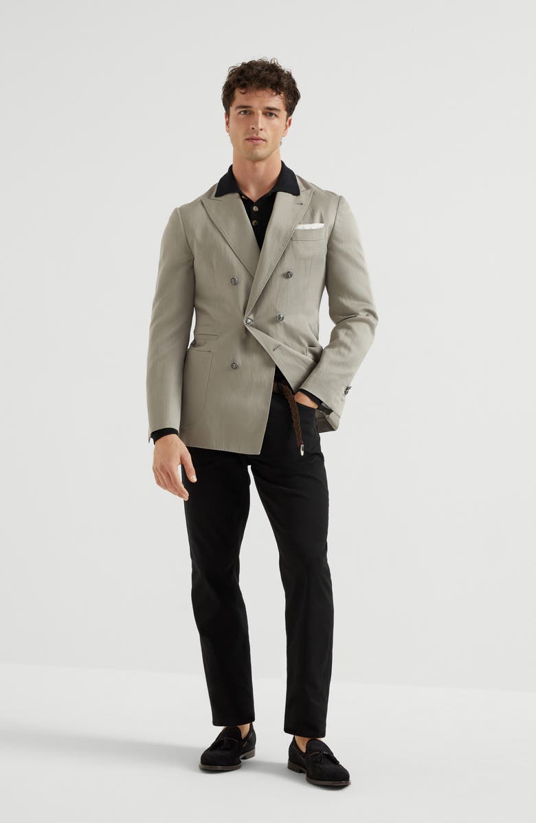 Brunello Cucinelli Long sleeve polo, Alternate, color, 