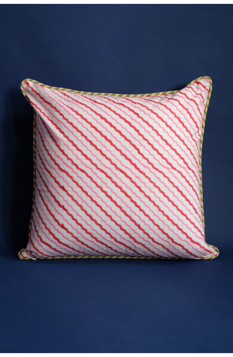 Inner Child Pink Scallop Flora Blockprint Pillow - Cover Only, Alternate, color, Pink Scallop