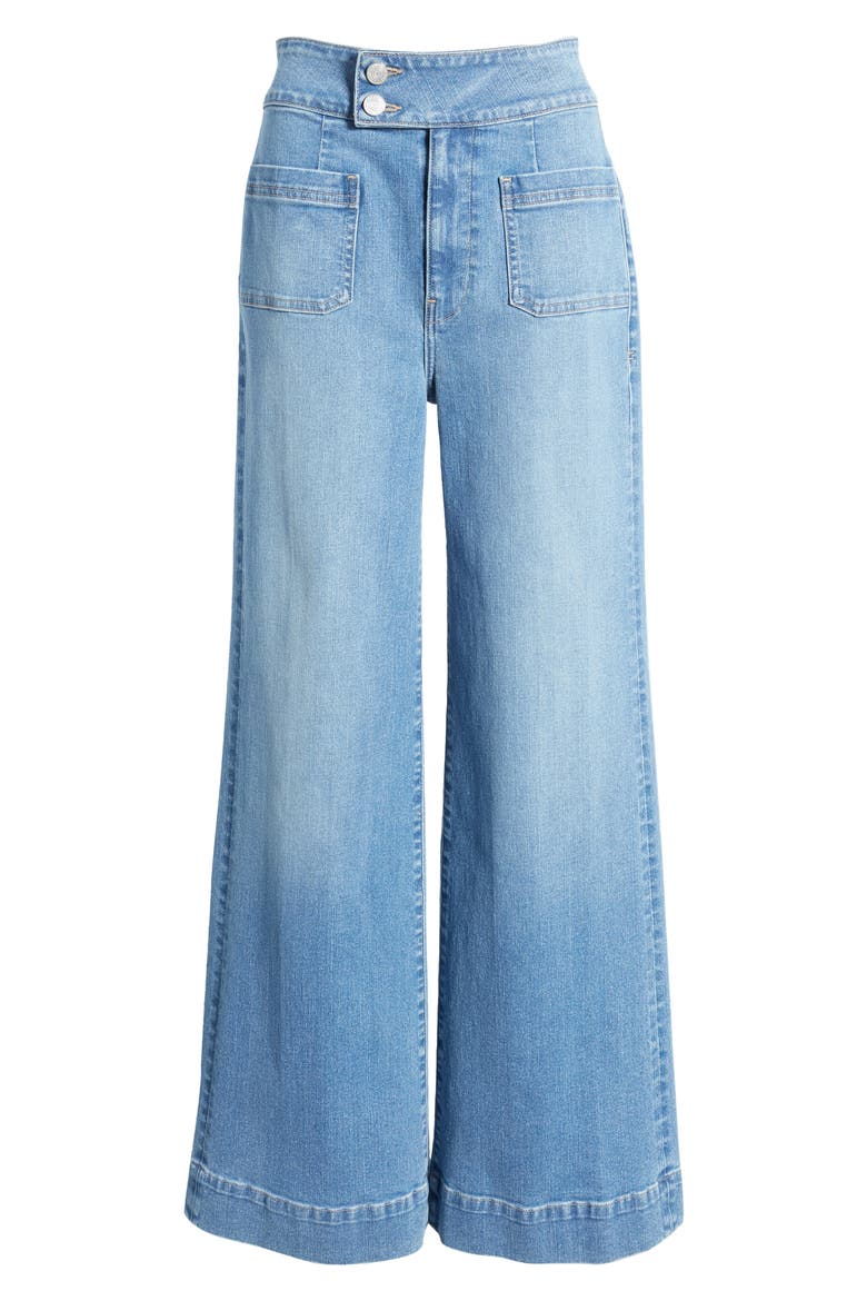 Le Hardy Patch Pocket High Waist Wide Leg Jeans, Alternate, color, GENEVA
