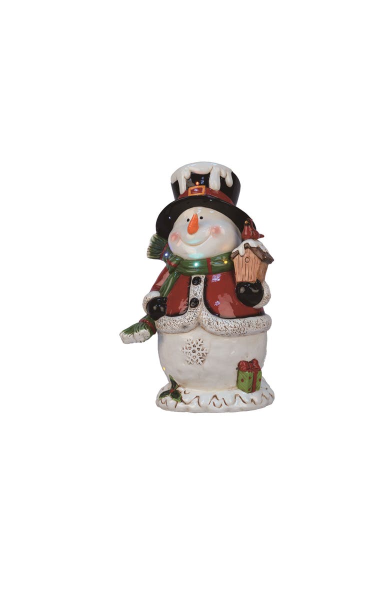 Transpac Dolomite Light Up Music Snowman Decor for Holiday Cheer, Main, color, Multicolored