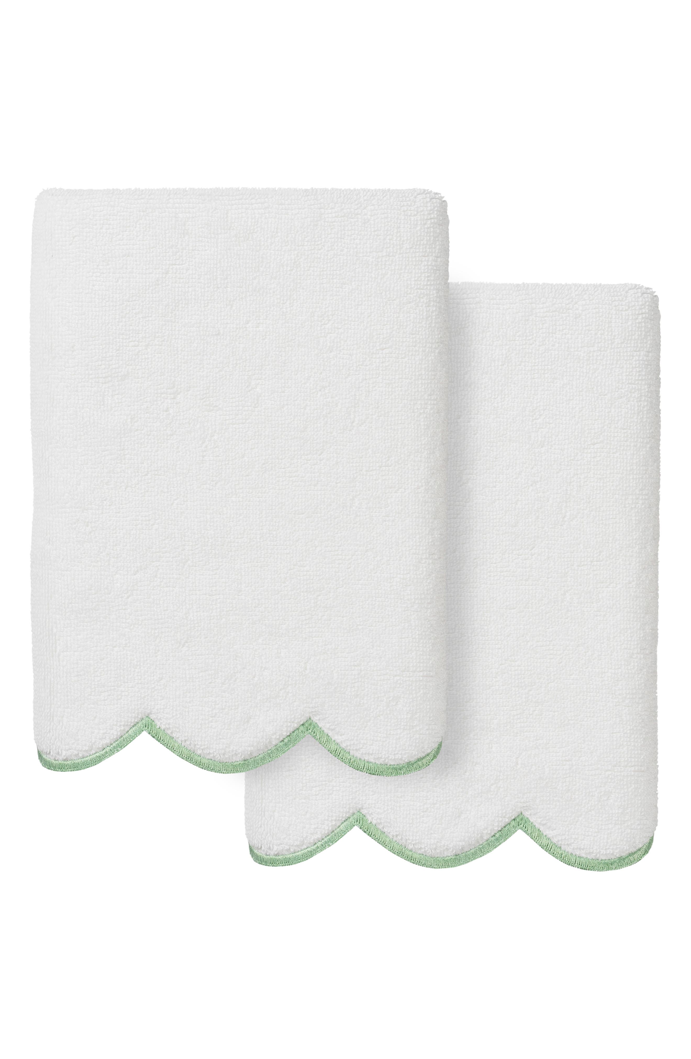 Adornia Scallop Set of 2 Hand Towels