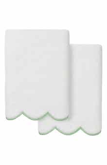 Adornia Scallop Set of 2 Hand Towels