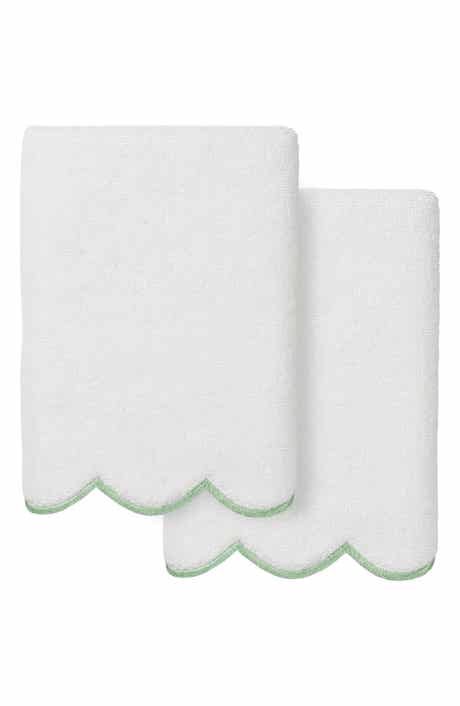 Adornia Scallop Set of 2 Hand Towels