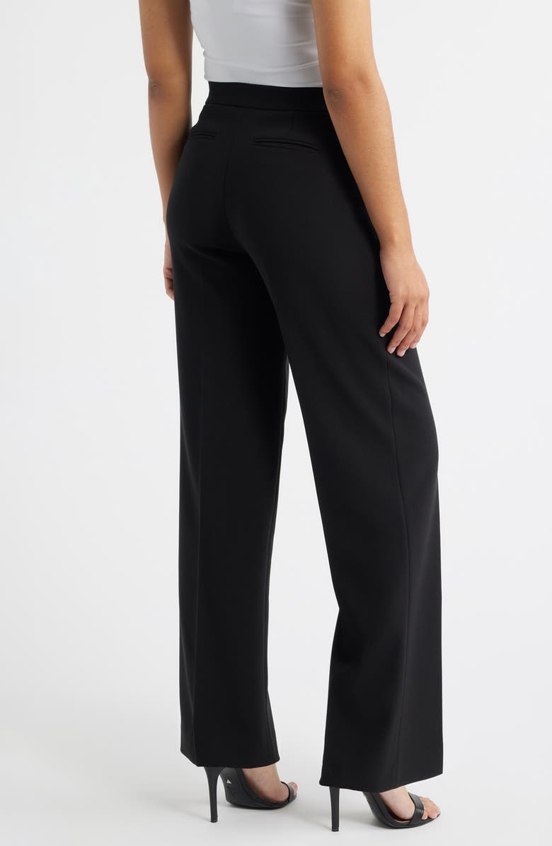Anne Klein High Waist Wide Leg Pull-On Pants, Alternate, color, Anne Black