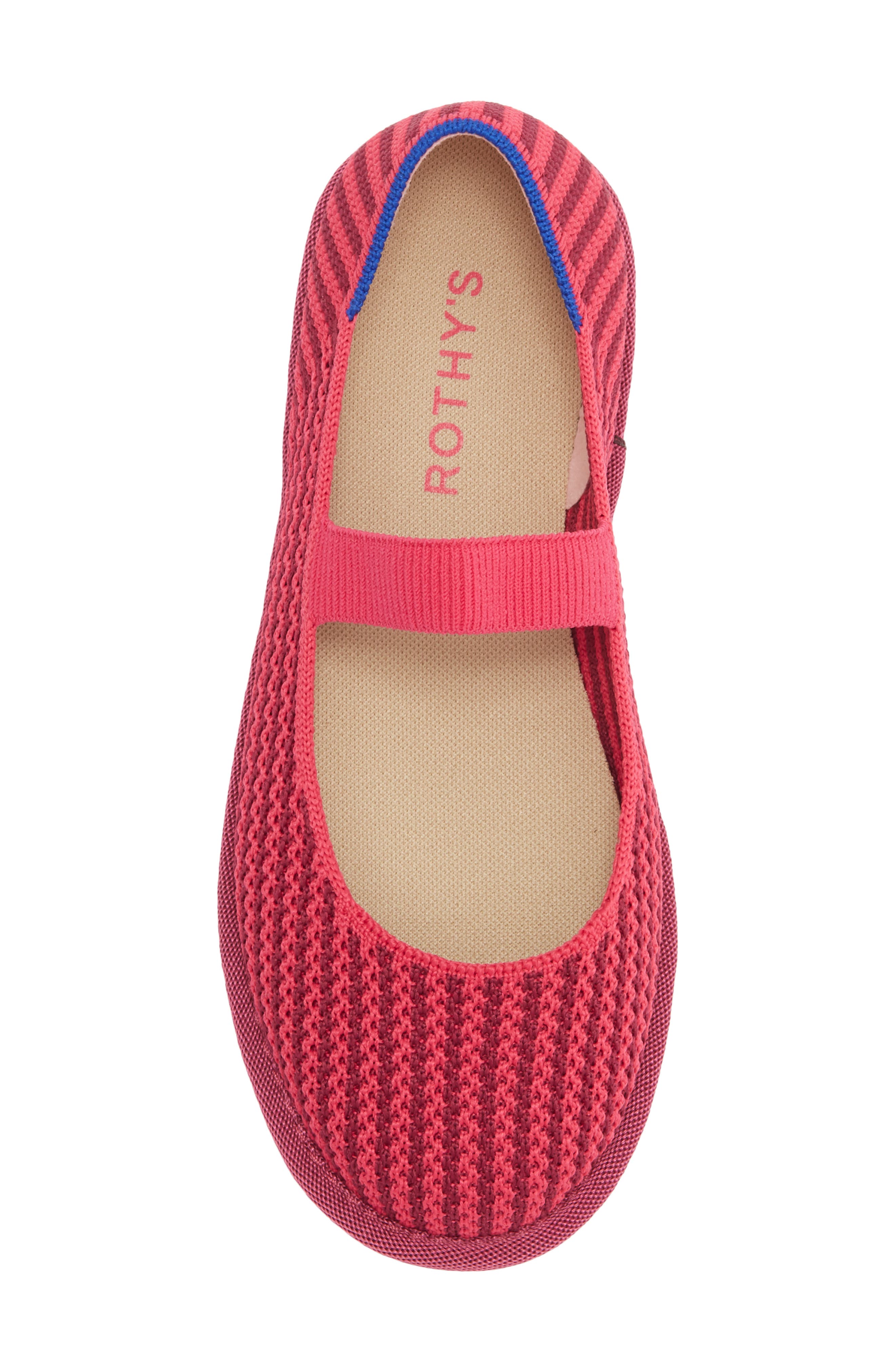 Rothy's Kids' The Mini Mary Jane Flat, Alternate, color, Raspberry Stripe