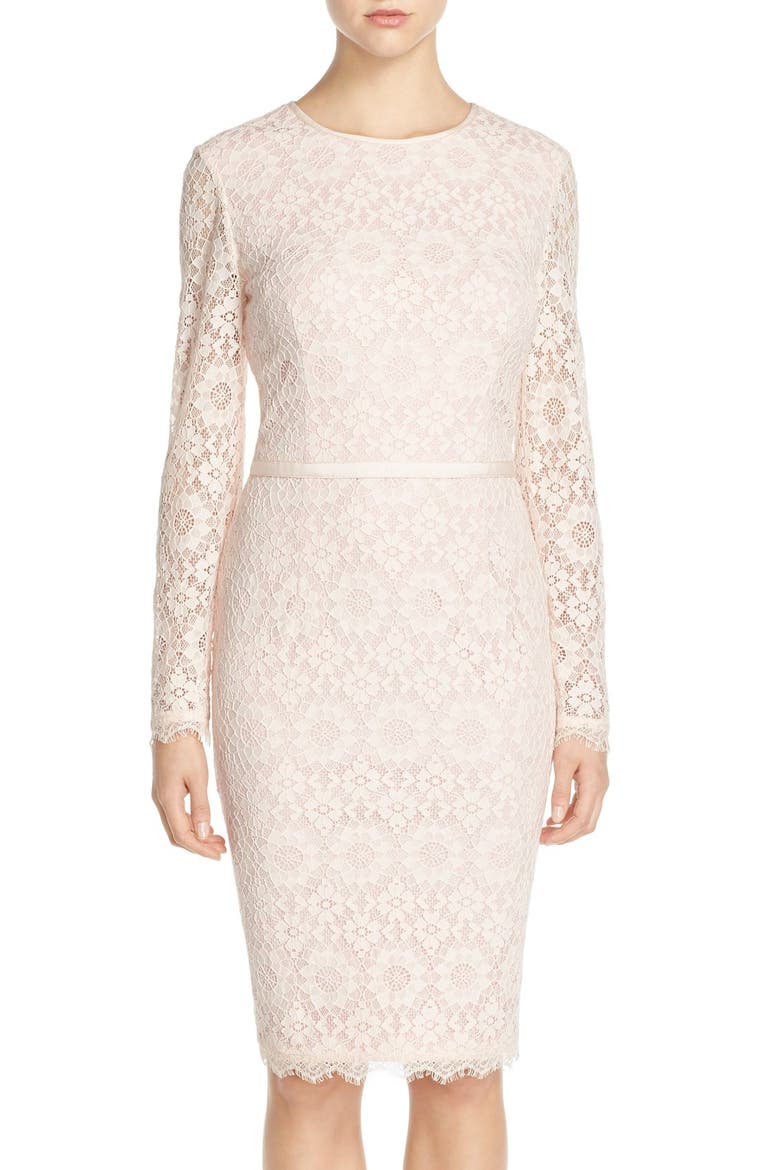 Lace Sheath Dress, Main, color, BLUSH