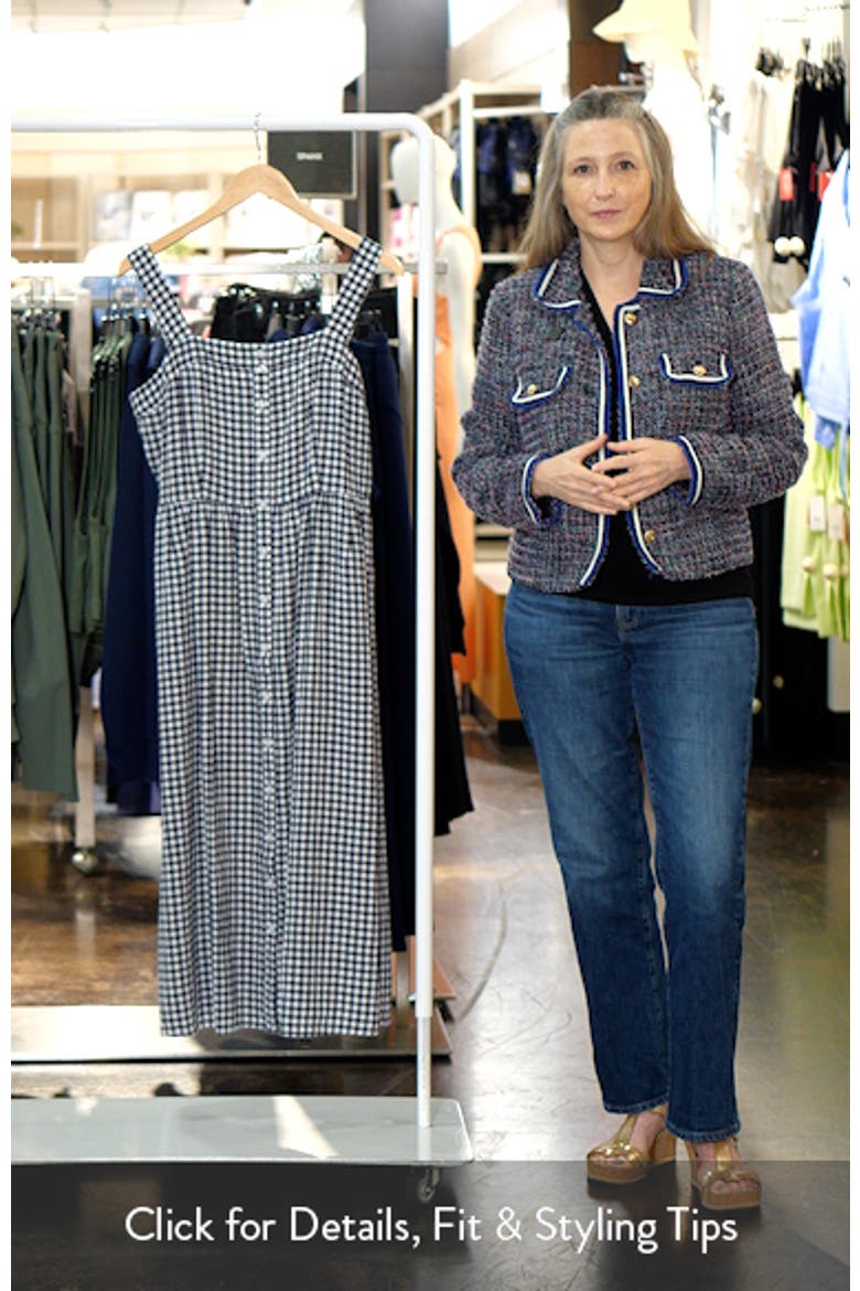 Checkered Button Front Midi Dress video