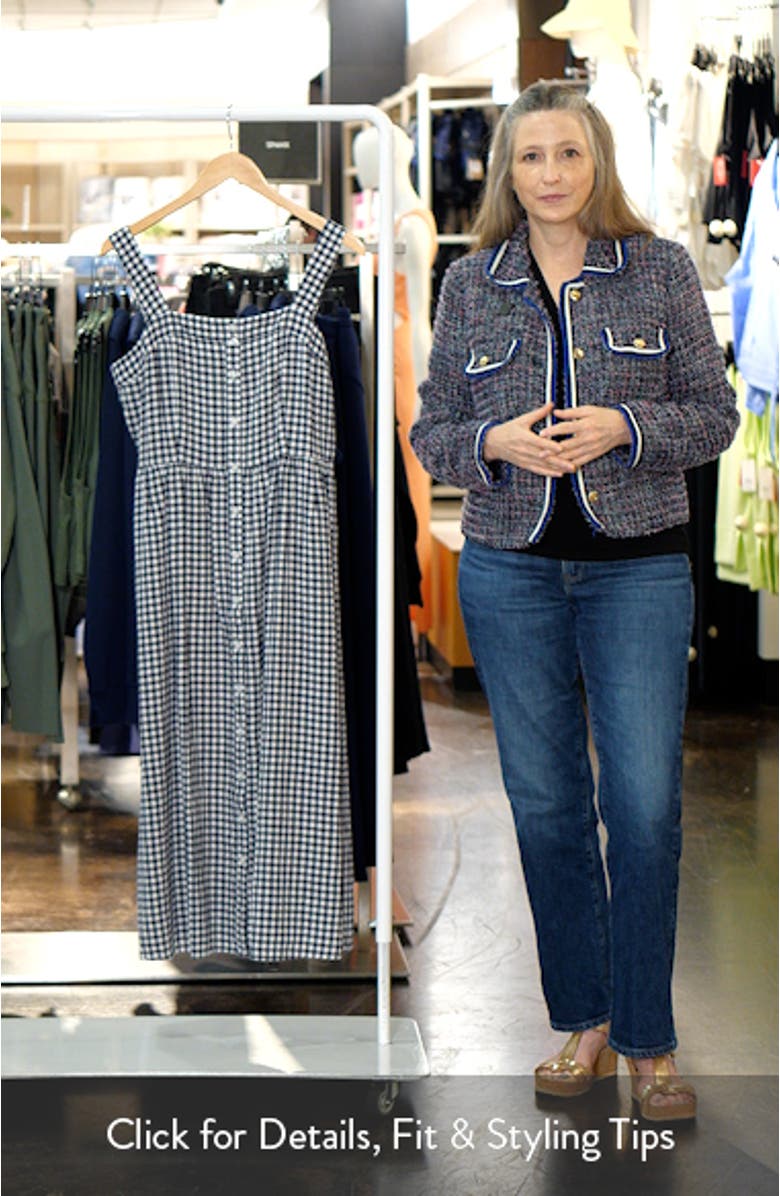 Checkered Button Front Midi Dress, sales video thumbnail
