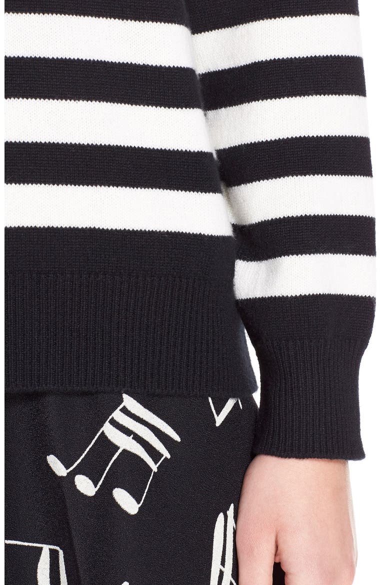Stripe Cashmere Sweater, Alternate, color, BLACK CRÈME