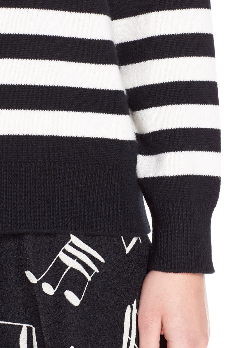 Saint Laurent Stripe Cashmere Sweater, Alternate, color, 