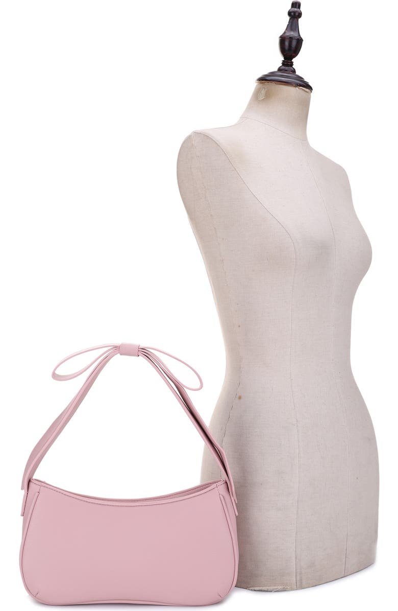 Mali + Lili Marissa Bow Recycled Vegan Leather Shoulder Bag, Alternate, color, Blush