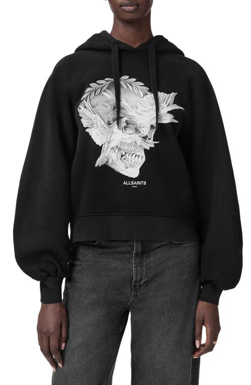 Allsaints Mysterie Graphic Dana Hoodie In Black