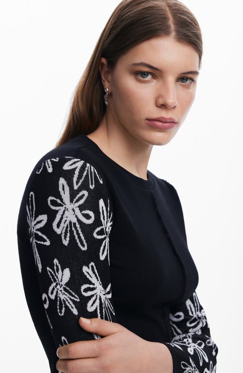 Desigual Chic High Neck Sweater With Contrast Details In Black