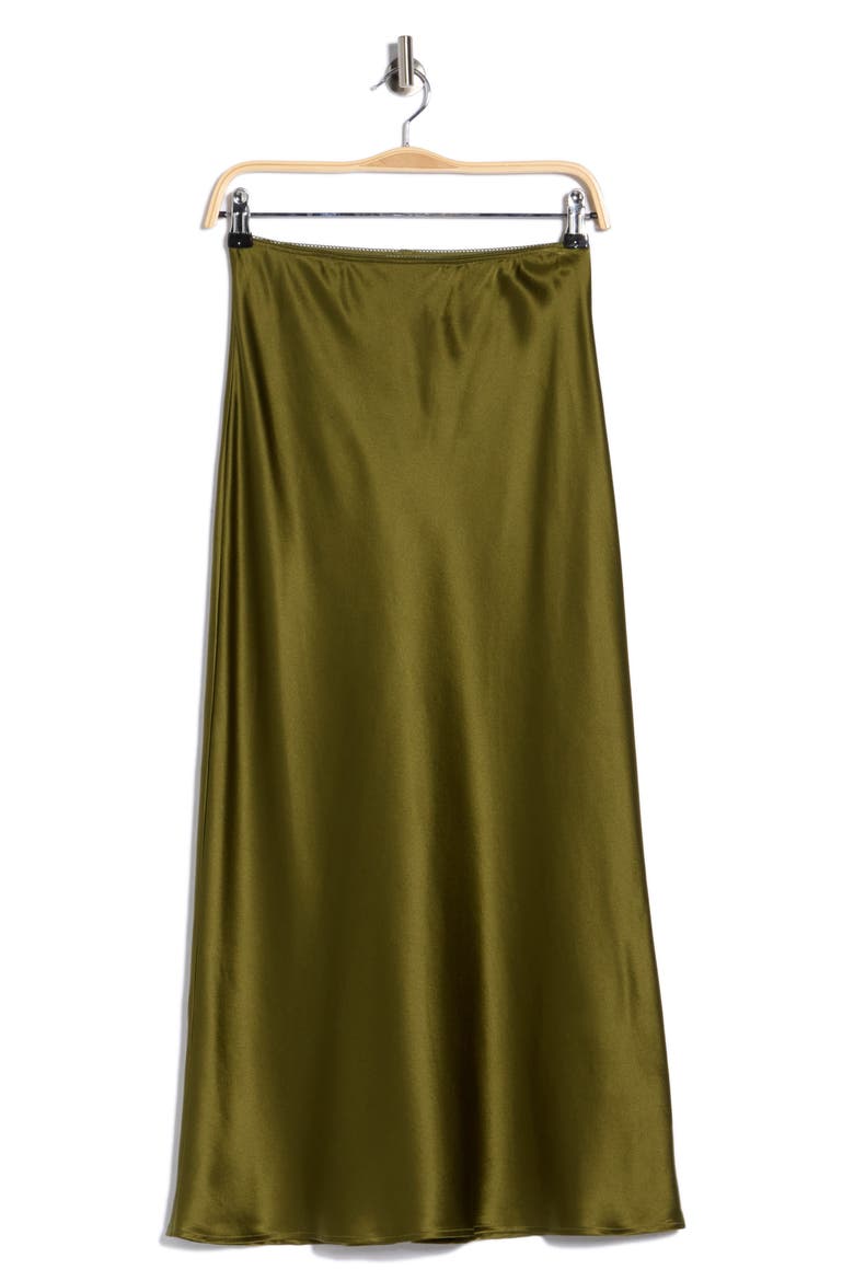 Layla Silk Midi Skirt, Alternate, color, MOSS GARDEN