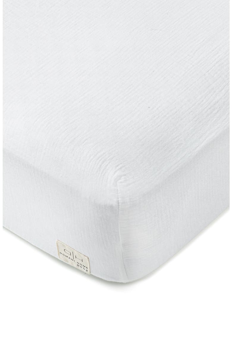 Cotton Gauze Crib Sheet, Main, color, WHITE