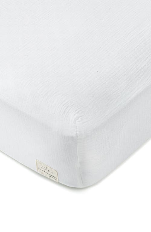 Domani Home Cotton Gauze Crib Sheet In White