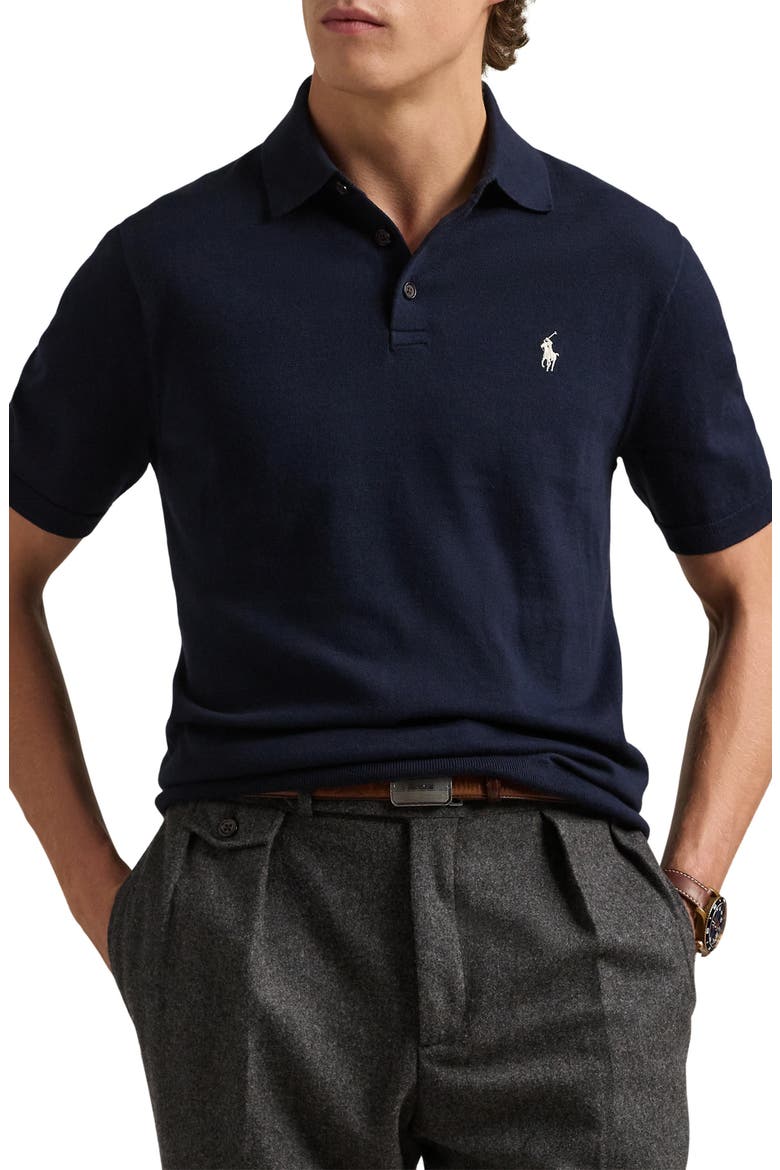 Regular Fit Cotton Polo Sweater, Main, color, HUNTER NAVY
