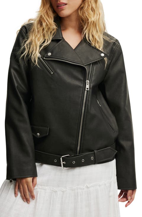Roman Faux Leather Moto Jacket