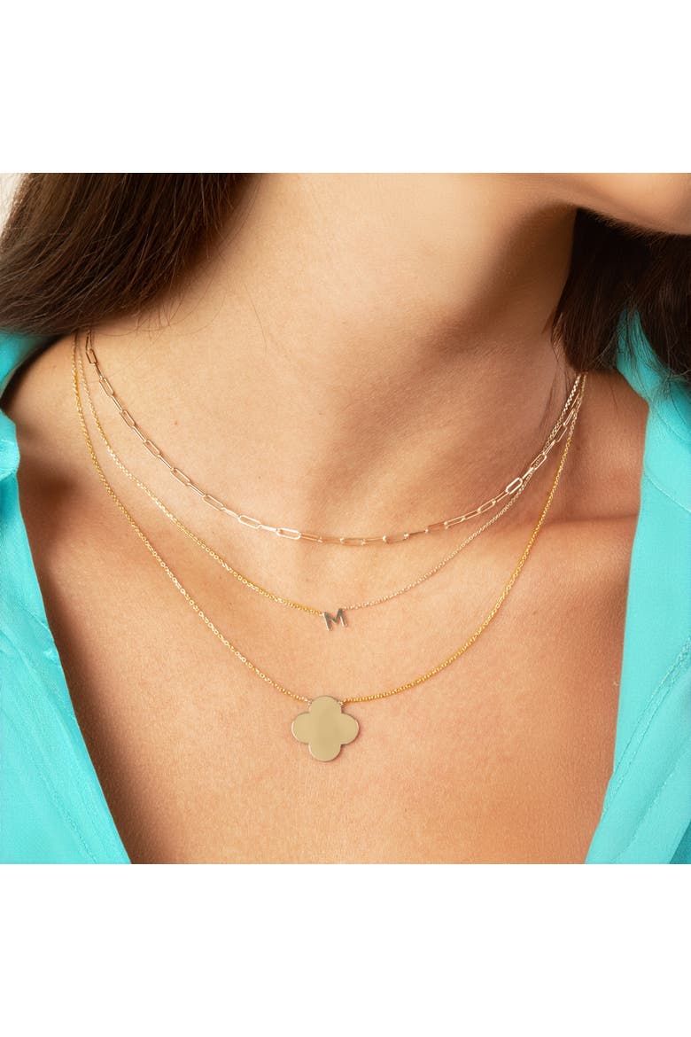 Extra Large Gold Single Clover Necklace, Alternate, color, Gold