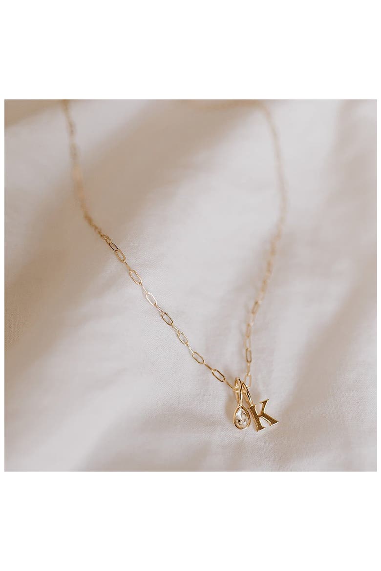 Mini Paperclip Chain Necklace, Alternate, color, GOLD