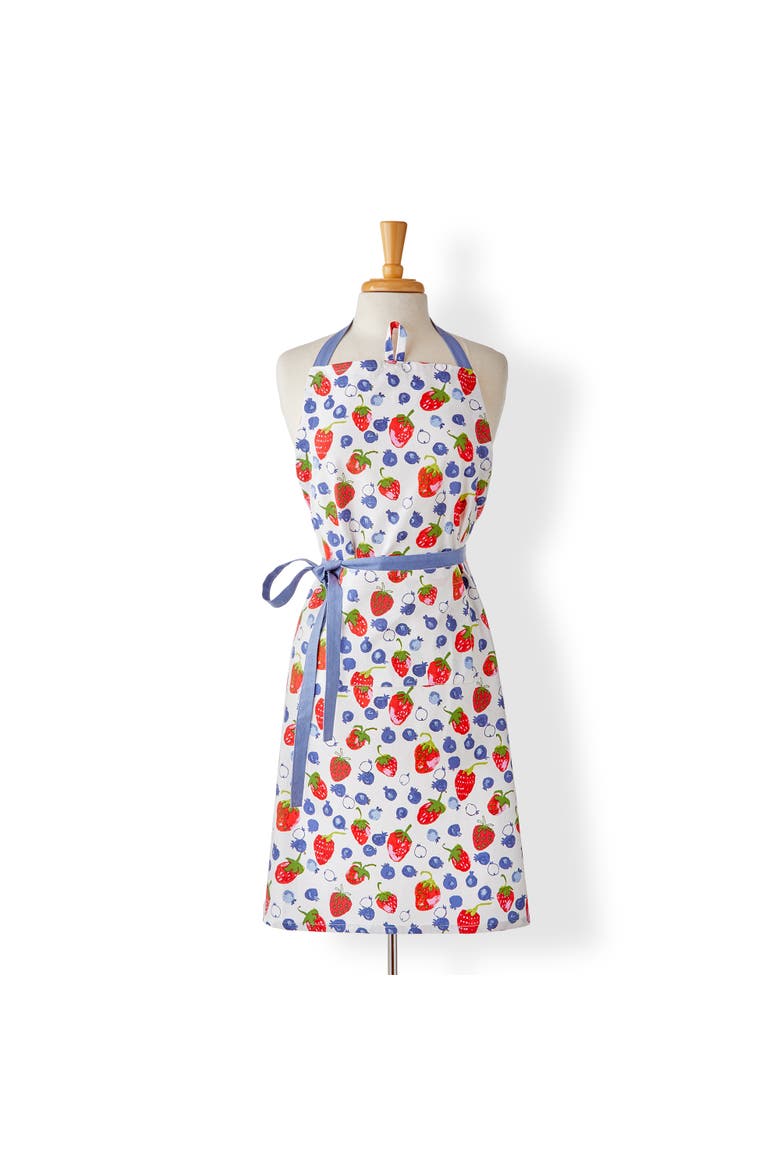 Tossed Berries Apron 100% Cotton Multi 35x24 in, Main, color, Multicolored